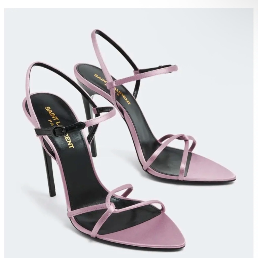 Saint Laurent Pink Strappy Stiletto Sandals